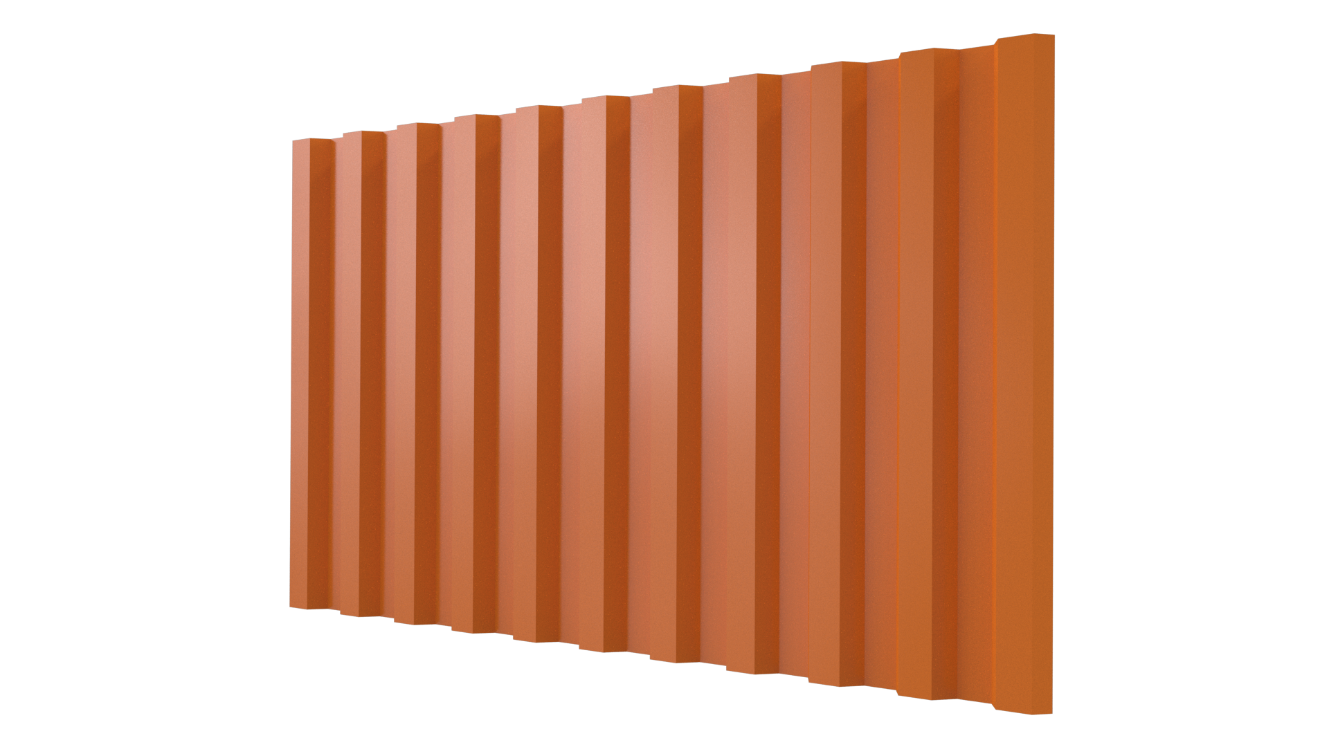 Профнастил С21 1051/1000x0,45 мм, 2011 насыщенный оранжевый глянцевый