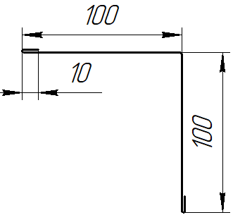 Угол внутренний 100x100x2000 мм, Картэн