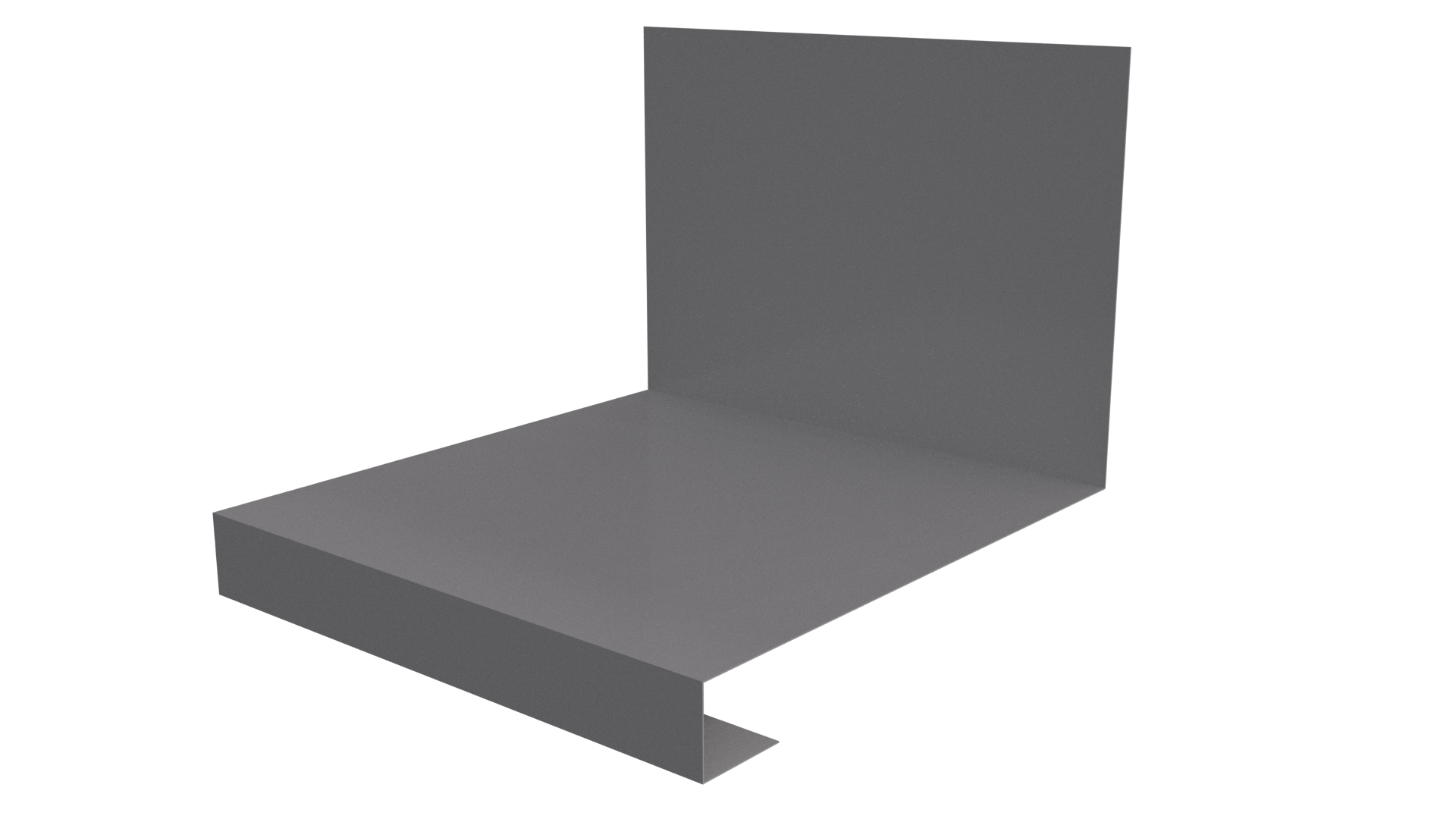 Планка примыкания нижняя к трубе фальц 140x200 мм, 7004 сигнальный серый глянцевый