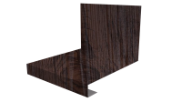 Планка примыкания нижняя к трубе фальц 140x200 мм, Морёный дуб 3D