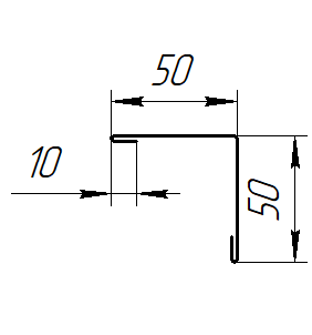 Угол наружный 50x50x2000 мм, Картэн тёмный