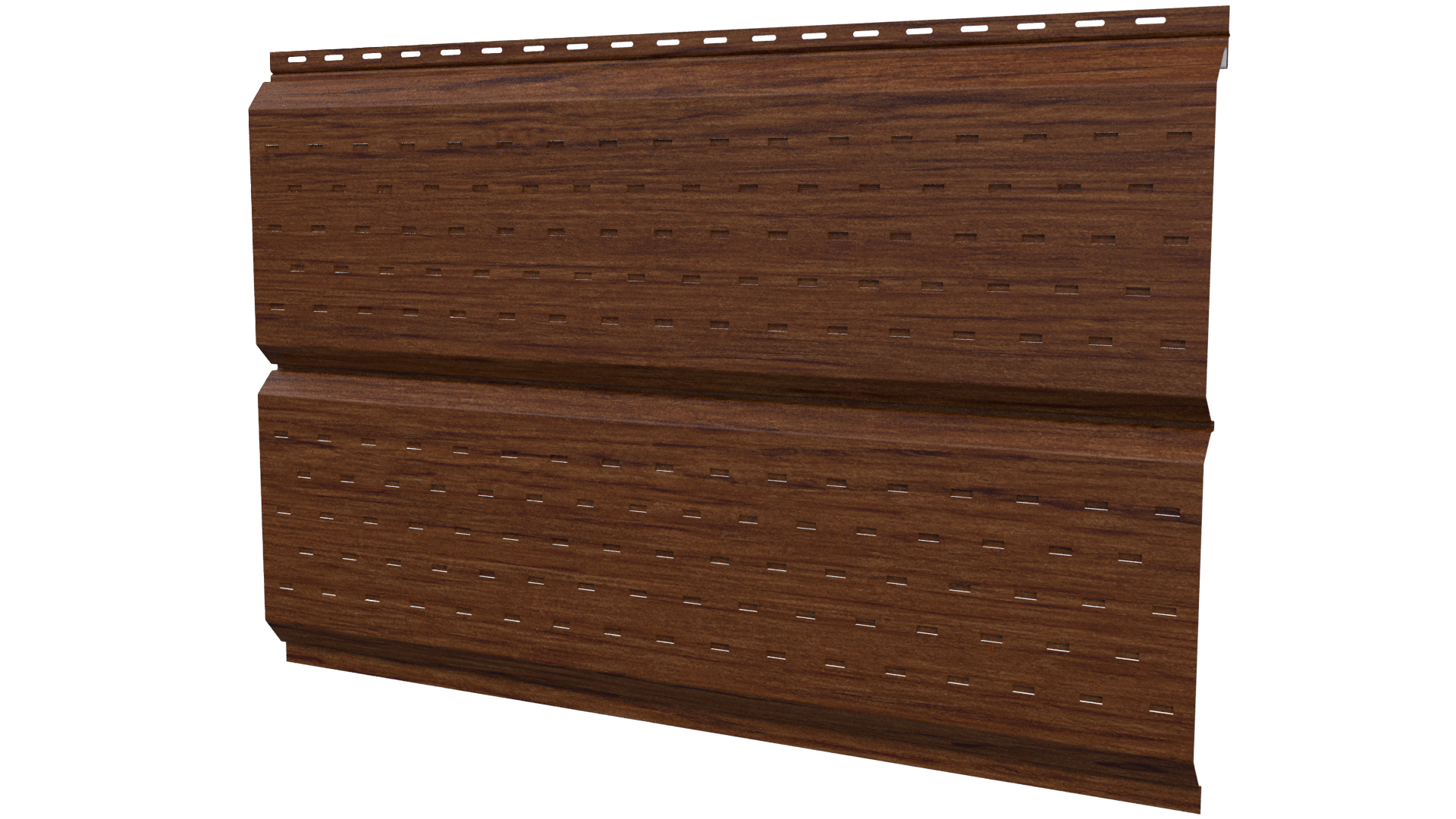 Софит Л-брус перфорированный 264/241x0,45 мм, Золотой орех 3D