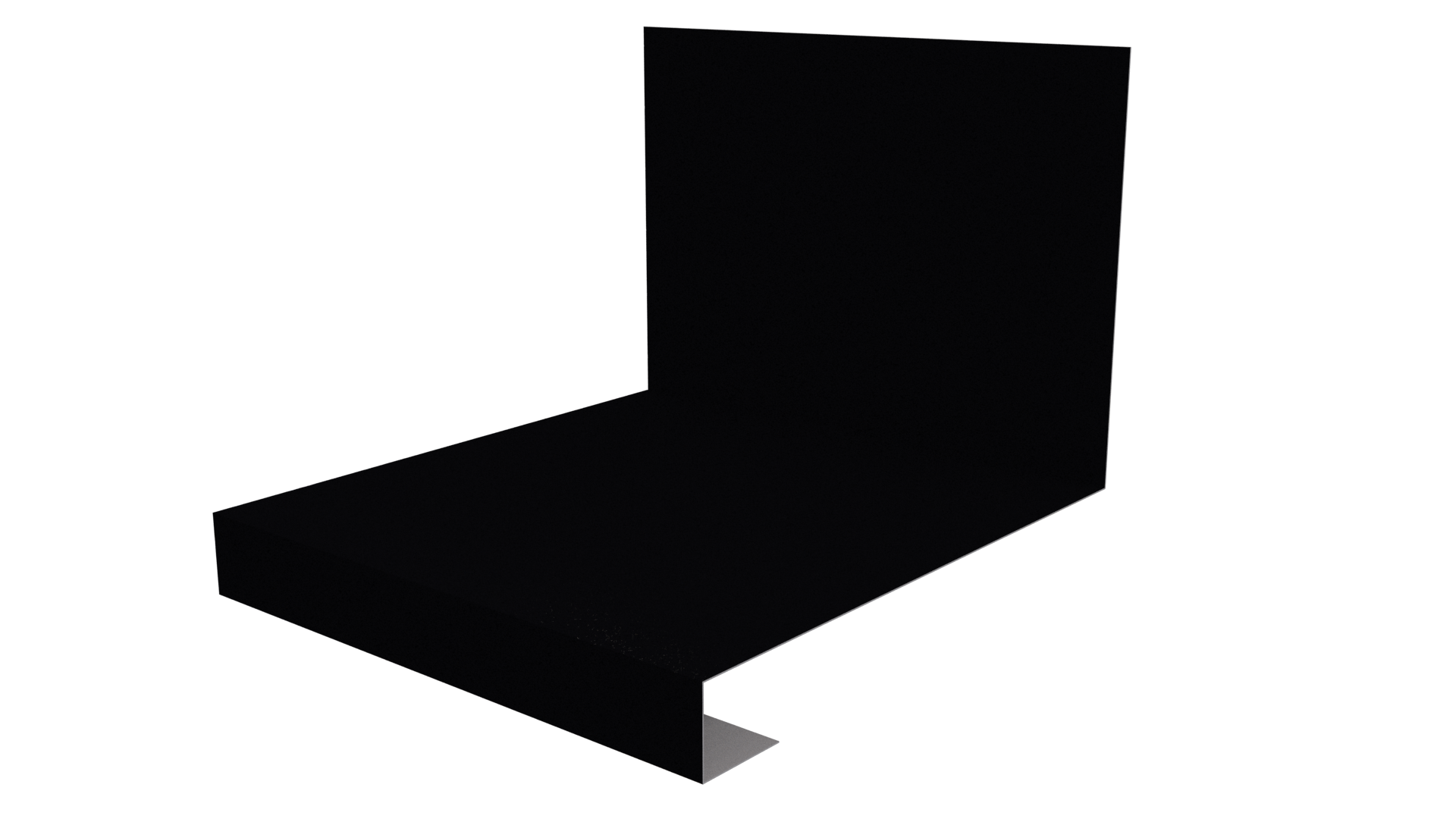 Планка примыкания нижняя к трубе фальц 140x200 мм, 9005 черный янтарь глянцевый
