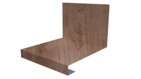 Планка примыкания нижняя к трубе фальц 140x200 мм, Орех 3D