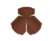 Тройник Y конька круглого 625x510 мм, 8004 медно-коричневый матовый