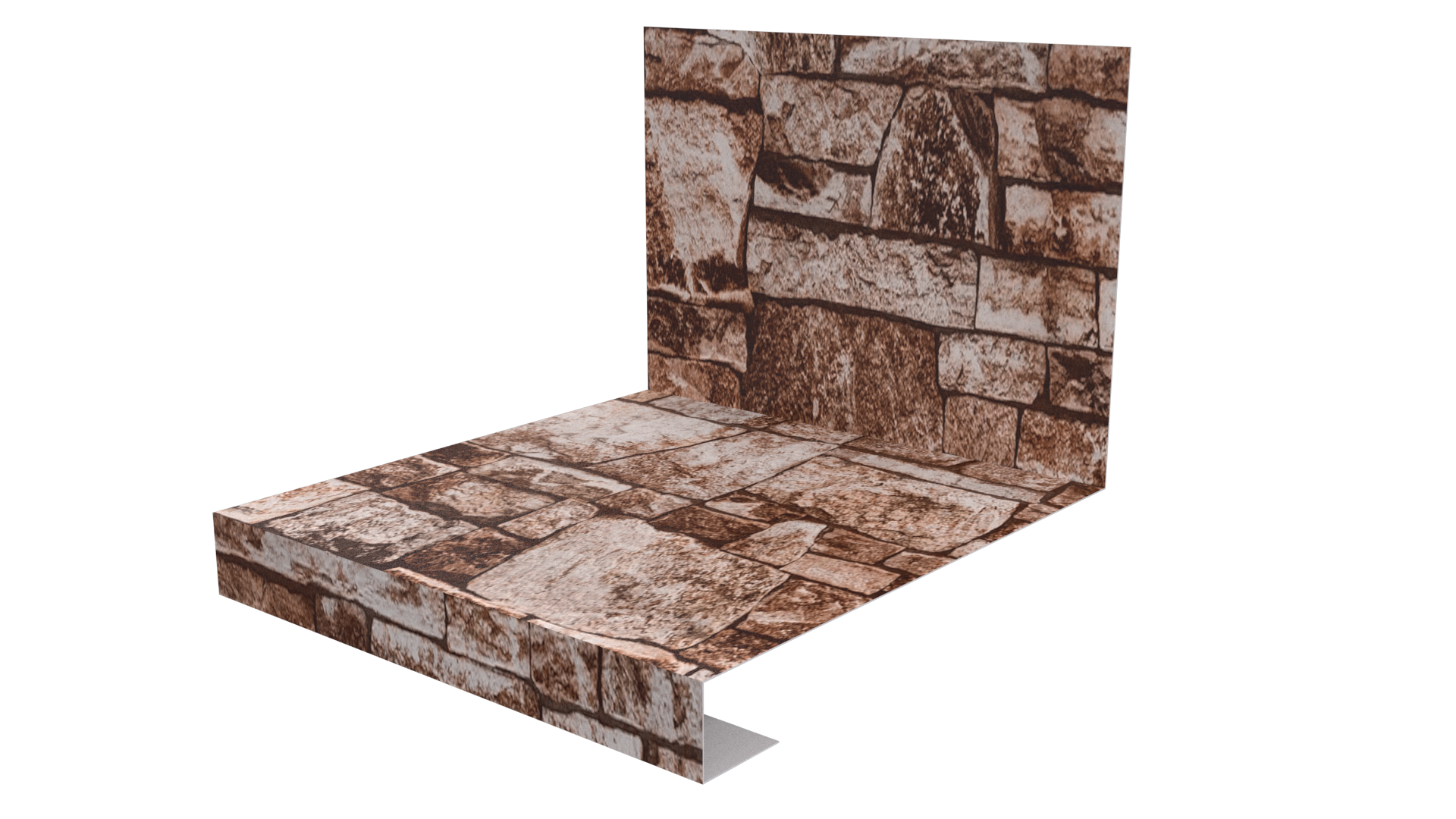 Планка примыкания нижняя к трубе фальц 140x200 мм, Дикий камень