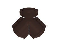 Тройник Y конька круглого 625x510 мм, 8017 шоколадно-коричневый матовый