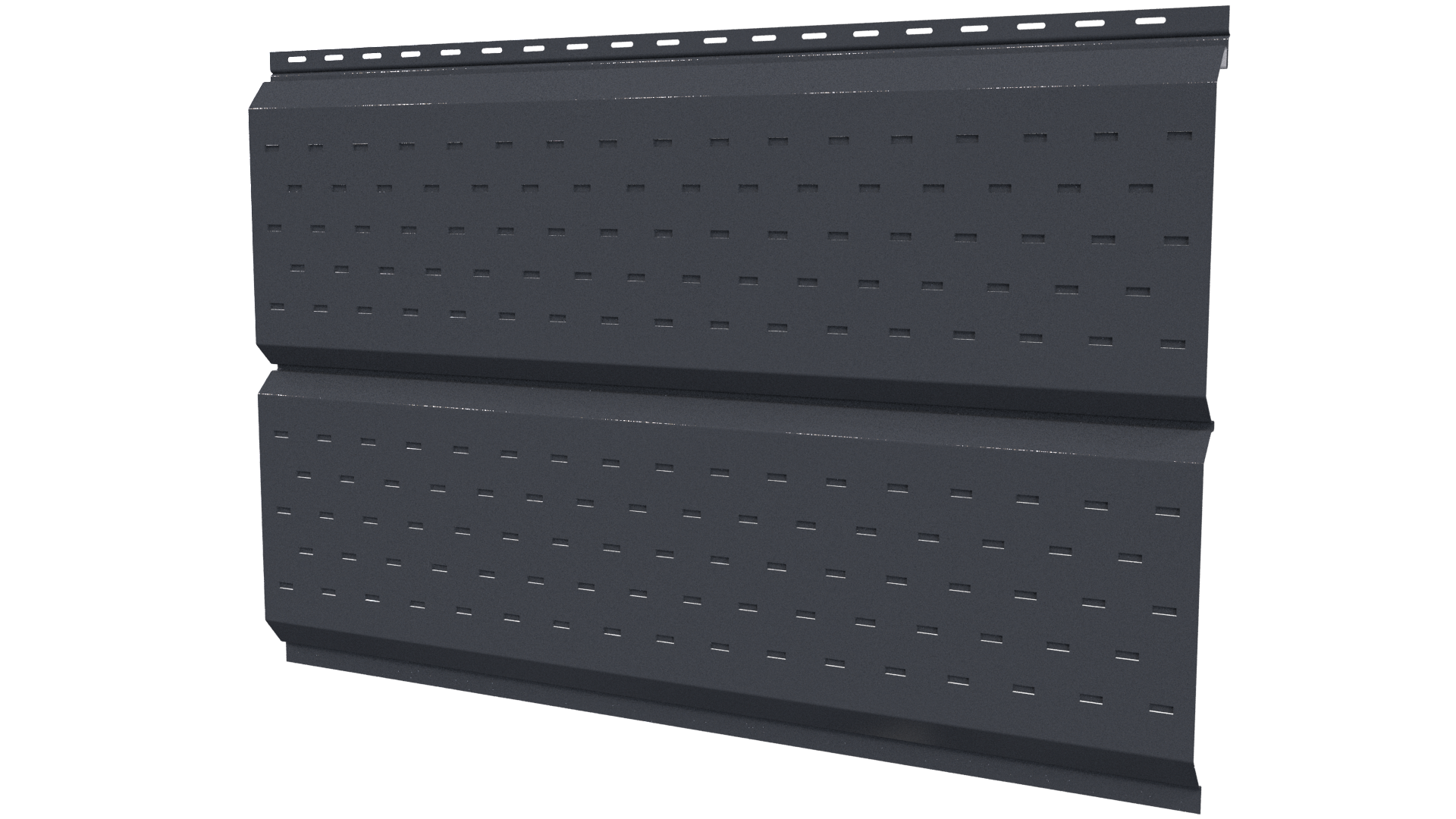 Софит Л-брус перфорированный 264/241x0,5 мм, 7024 графитовый серый PUR Pruf