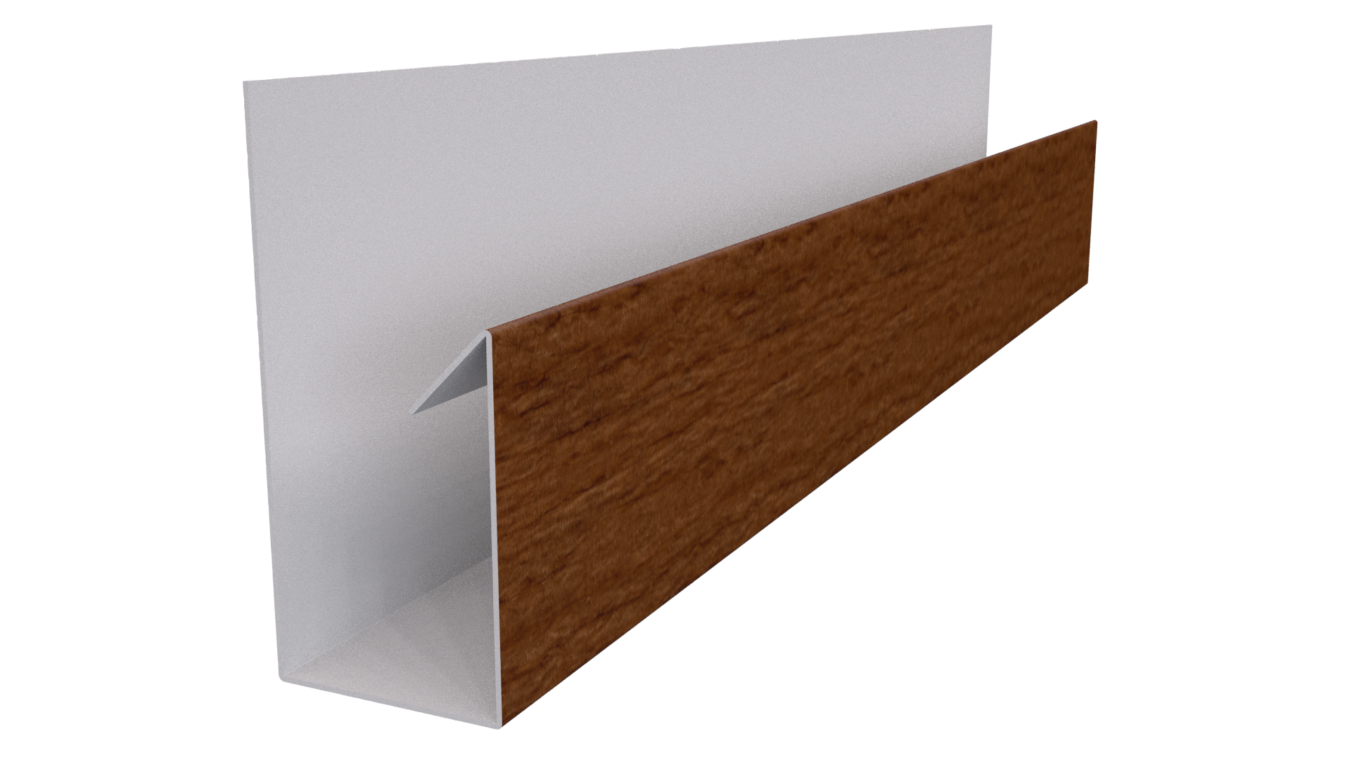 Планка П-образная Блок-хаус 30x30x2000 мм, Золотой орех 3D