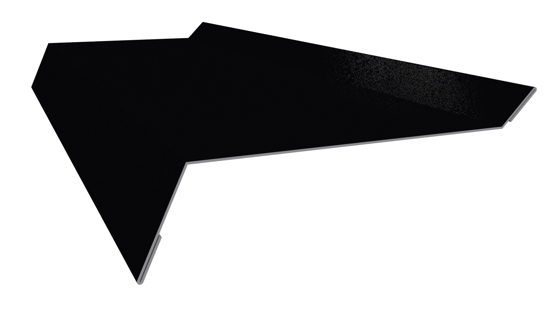 Планка примыкания в штробу 20x60x10 мм, 9005 черный янтарь глянцевый