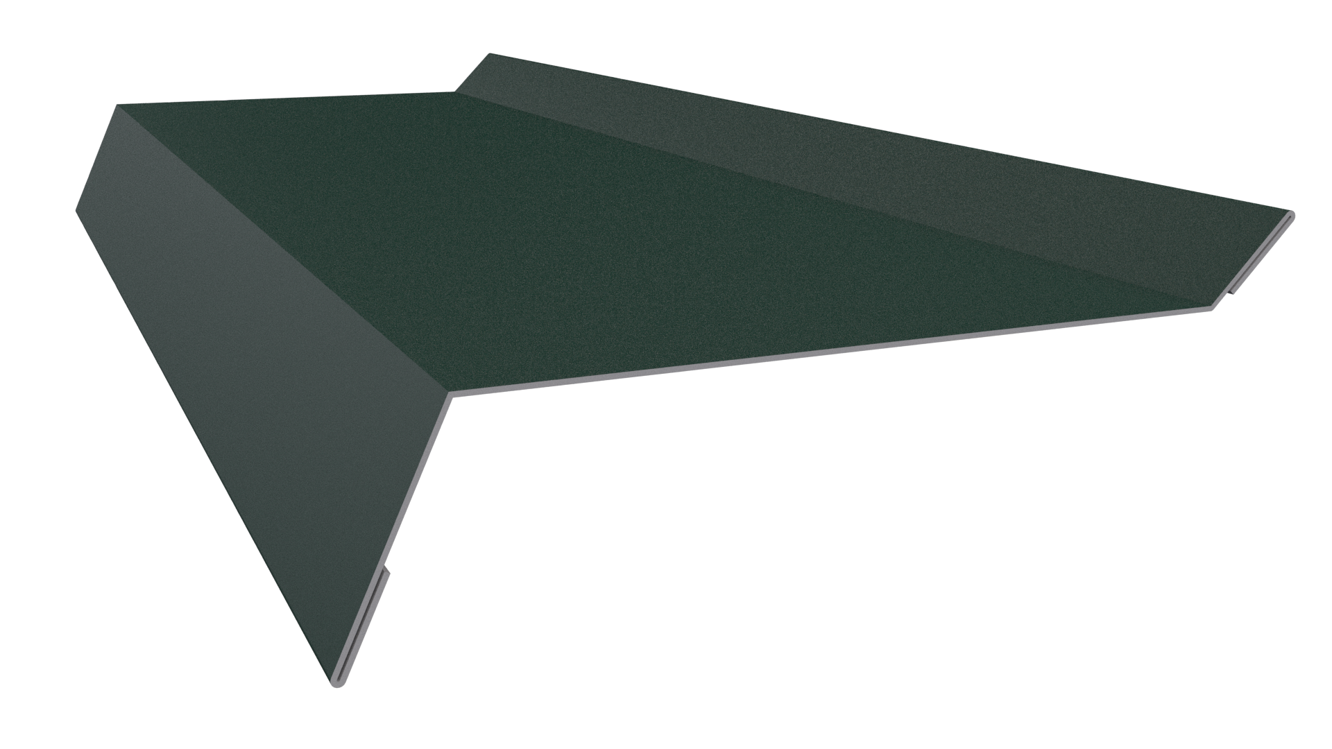 Планка примыкания в штробу 20x60x10 мм, 6005 зеленый мох матовый
