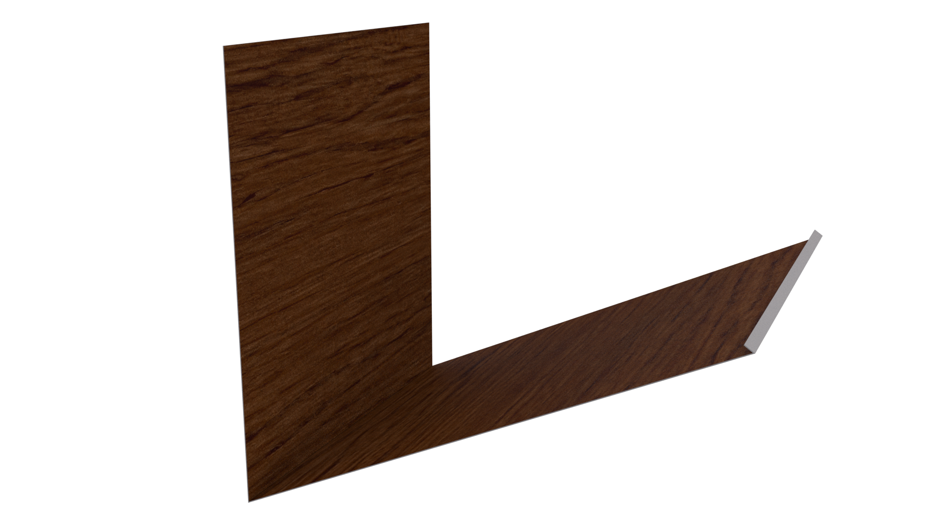 Планка примыкания верхняя к трубе фальц 250x210 мм, Золотой орех 3D