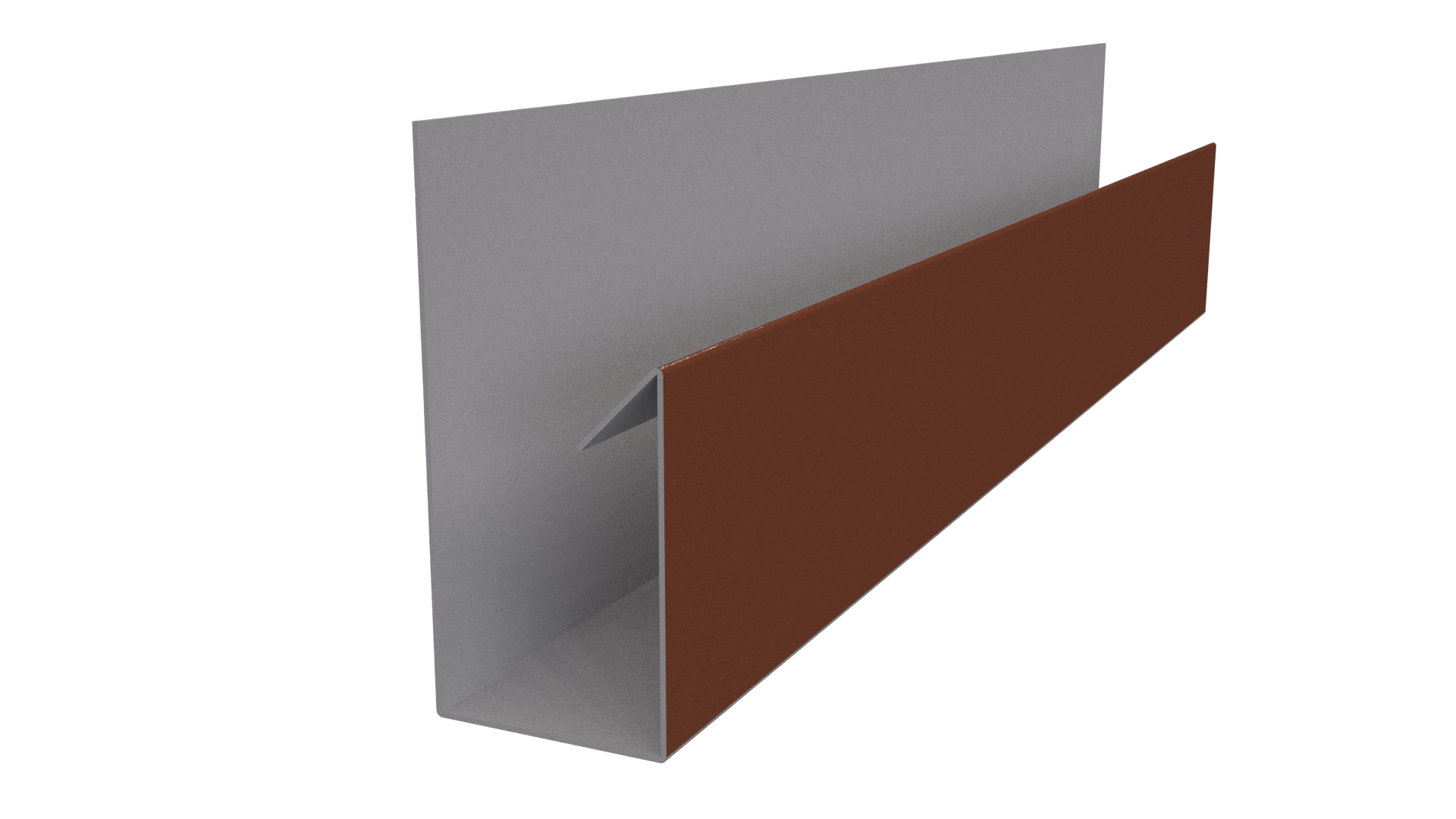 Планка П-образная Блок-хаус 30x30x2000 мм, 8004 медно-коричневый глянцевый