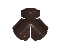 Тройник Y конька круглого 625x510 мм, 8017 шоколадно-коричневый глянцевый
