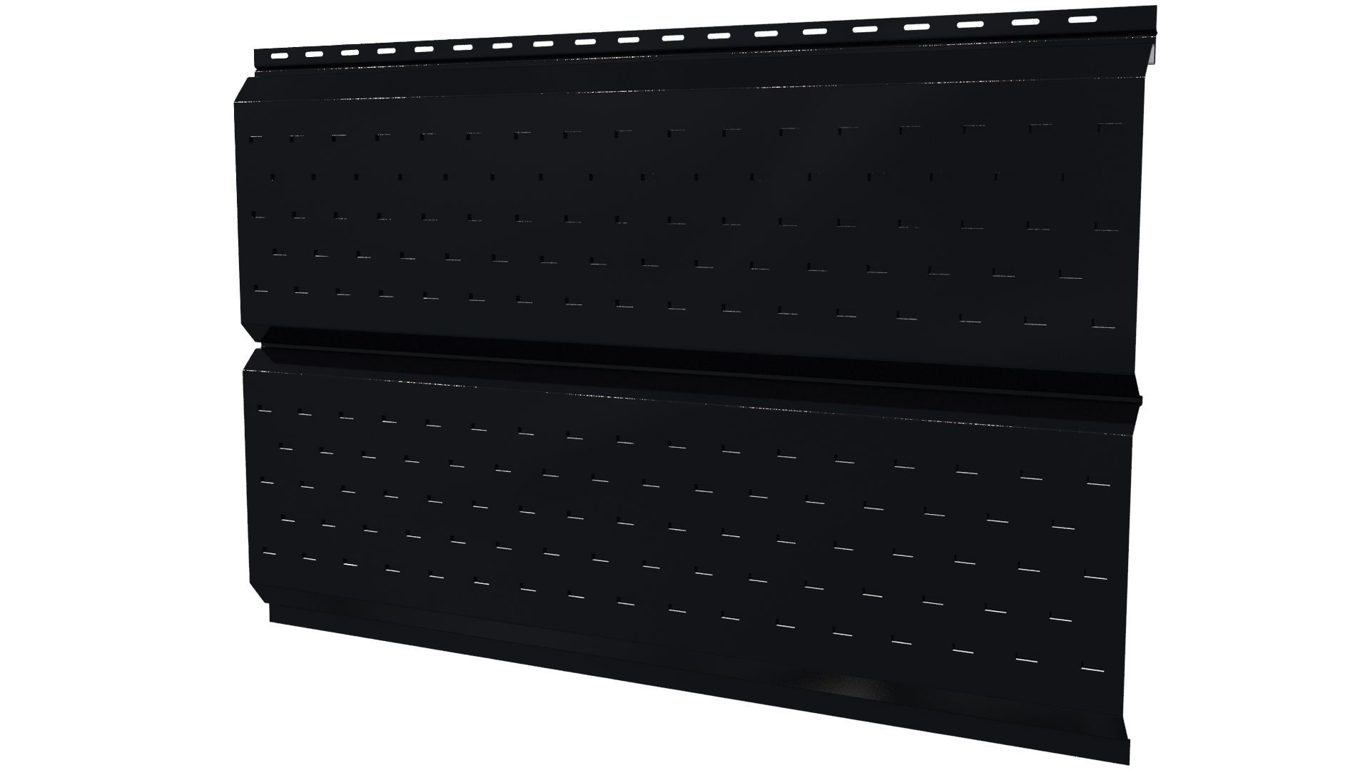 Софит Л-брус перфорированный 264/241x0,45 мм, 9005 черный янтарь глянцевый