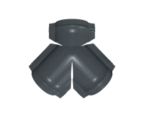 Тройник Y конька круглого 625x510 мм, 7011 железно-серый глянцевый