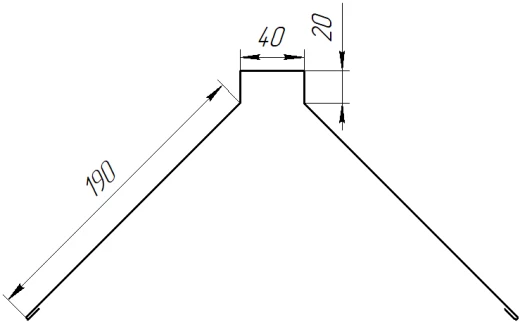 Конек фигурный 190x190x2000 мм, 7047 телегрей 4 глянцевый
