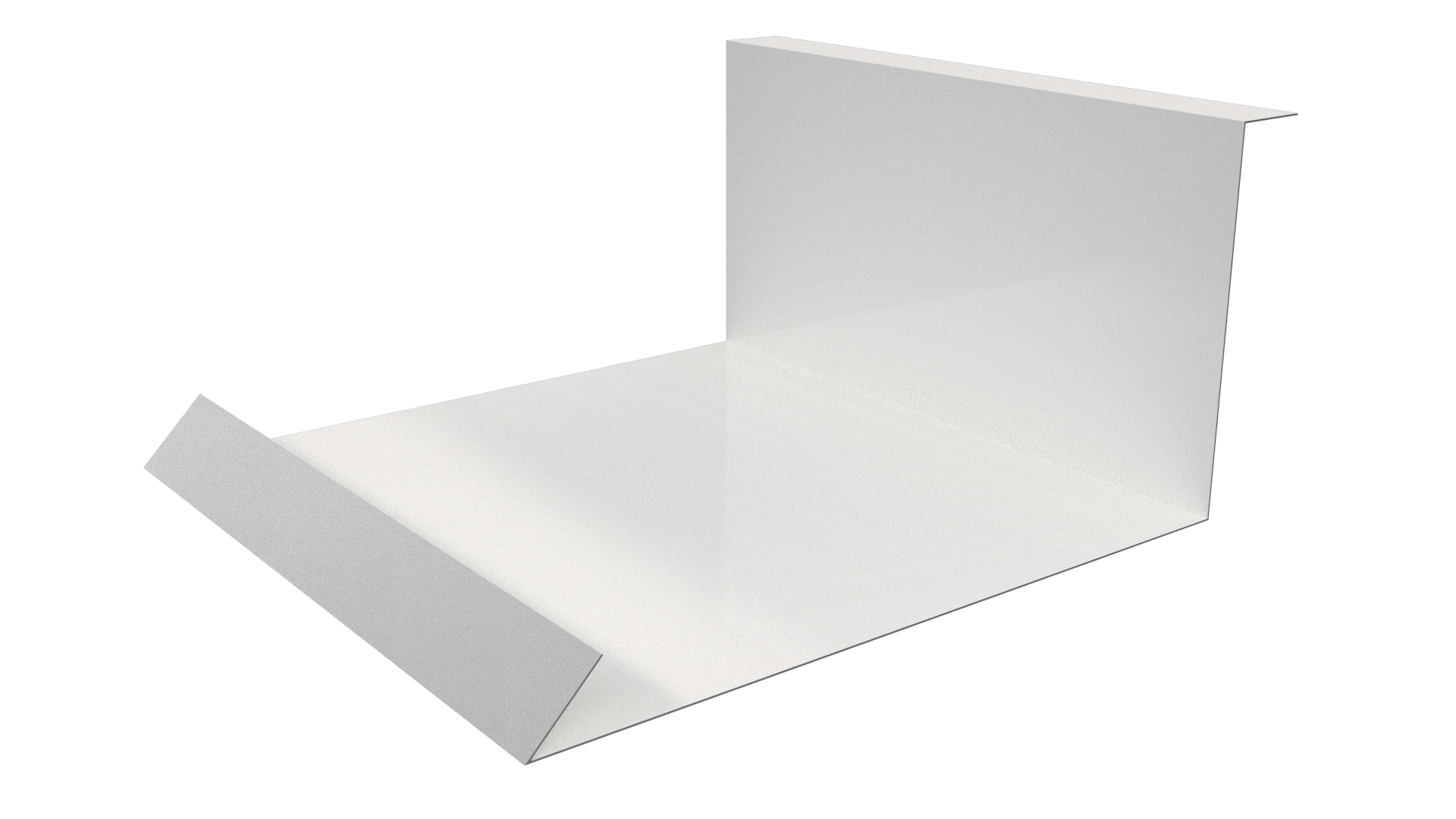 Планка примыкания нижняя 100x200x2000 мм, 9003 сигнальный белый глянцевый
