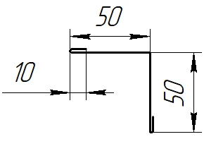 Угол внутрений 50x50x2000 мм, 9002 светло-серый глянцевый