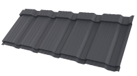 Металлочерепица Каскад 1185/1150x0,5 мм, 7024 графитовый серый матовый