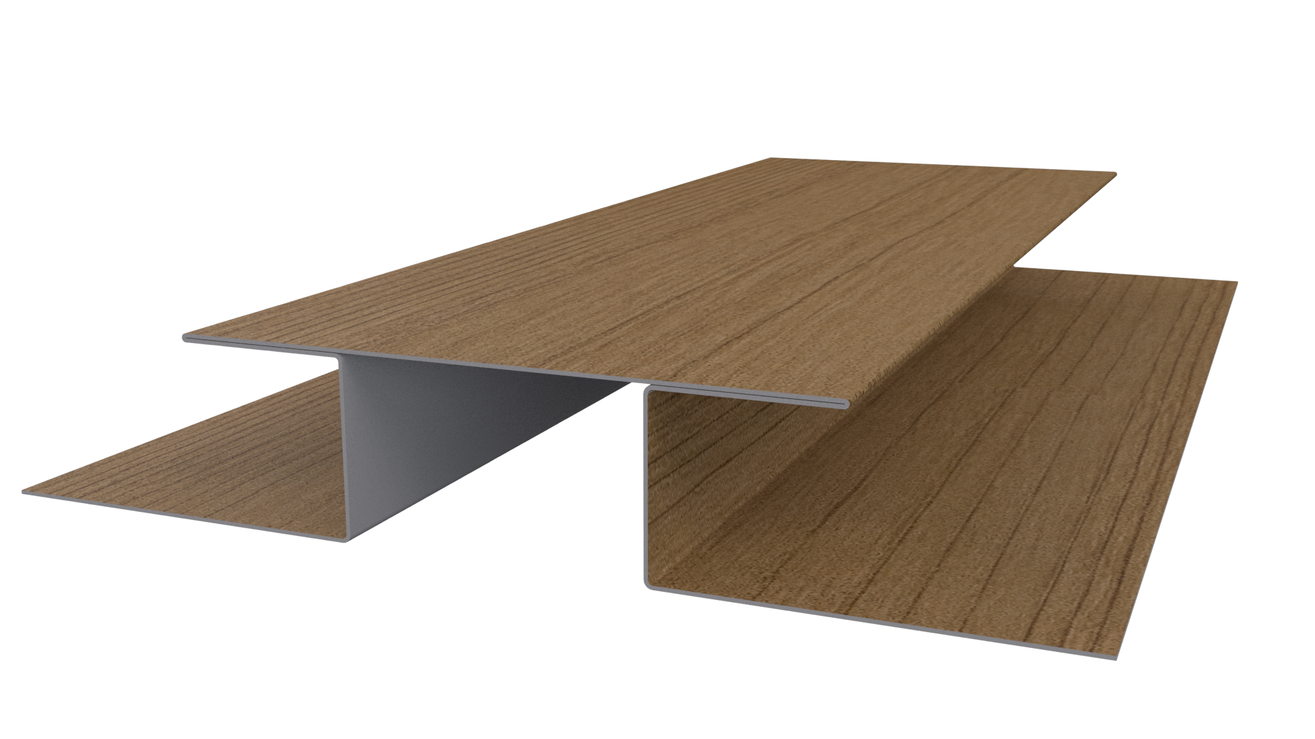 Планка стыковочная сложная 75x2000 мм, Орех 3D