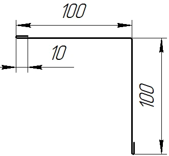 Угол внутрений 100x100x2000 мм, 8017 шоколадно-коричневый стальной бархат