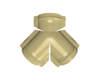 Тройник Y конька круглого 625x510 мм, 1014 слоновая кость глянцевый