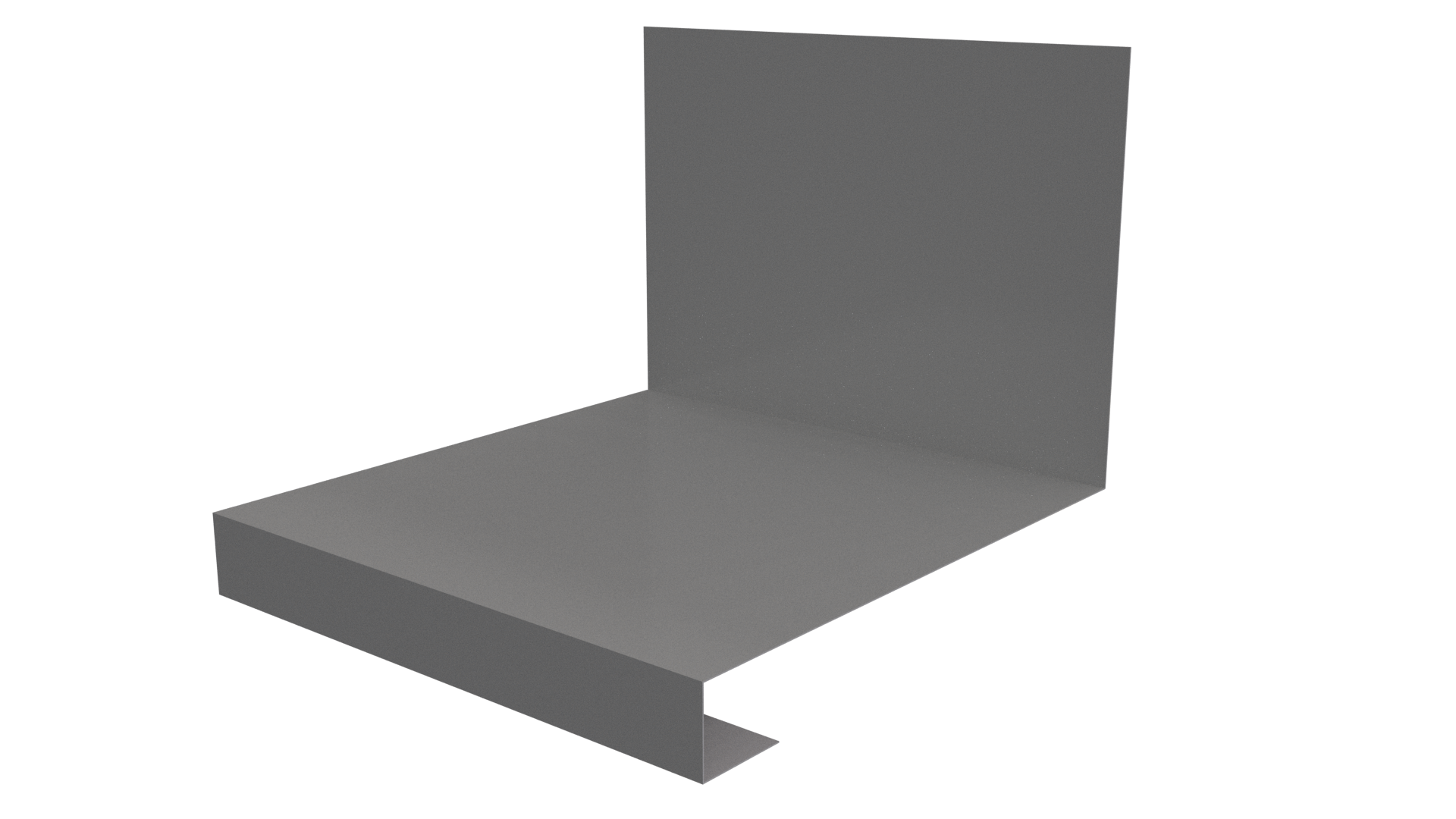 Планка примыкания нижняя к трубе фальц 140x200 мм, 9006 бело-алюминиевый глянцевый