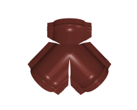 Тройник Y конька круглого 625x510 мм, 3009 оксид красный глянцевый