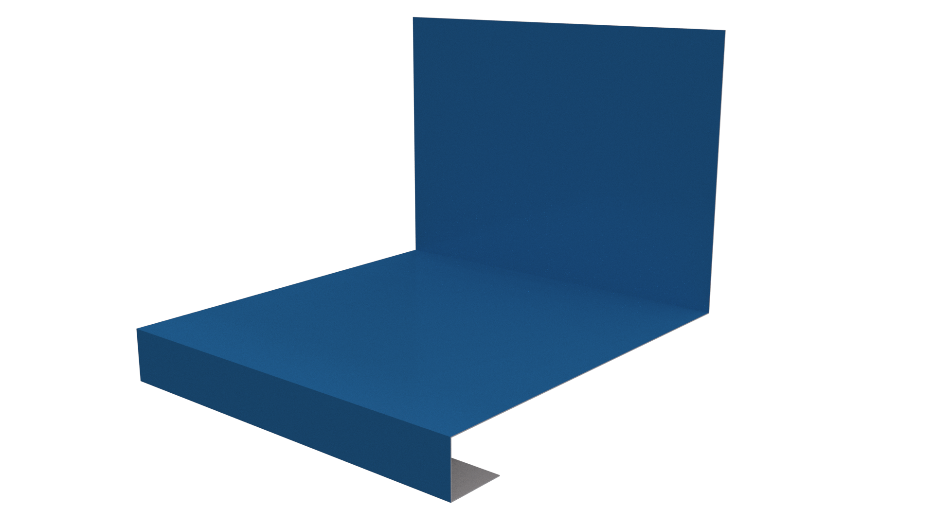 Планка примыкания нижняя к трубе фальц 140x200 мм, 5015 небесно-синий глянцевый