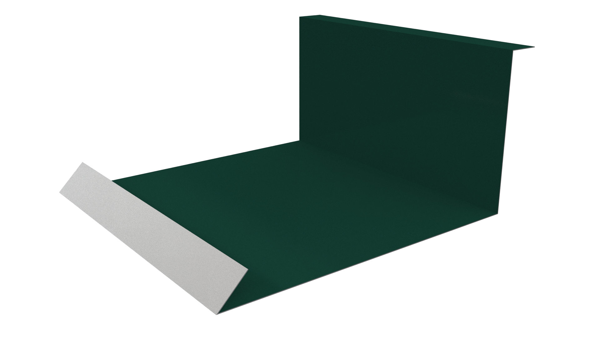 Планка примыкания нижняя 100x200x2000 мм, 6005 зеленый мох глянцевый