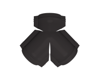 Тройник Y конька круглого 625x510 мм, 8019 серо-коричневый матовый