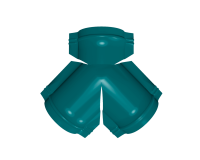 Тройник Y конька круглого 625x510 мм, 5021 водная синь глянцевый