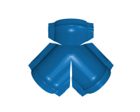 Тройник Y конька круглого 625x510 мм, 5015 небесно-синий глянцевый