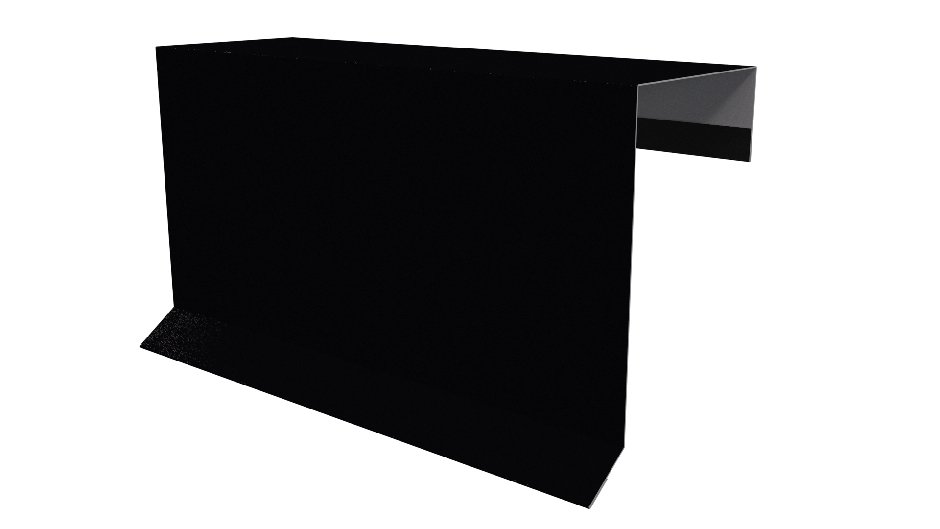 Планка торцевая фальц 65x97 мм, 9005 черный янтарь глянцевый