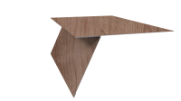 Планка карнизная фальц 130x80 мм, Орех 3D