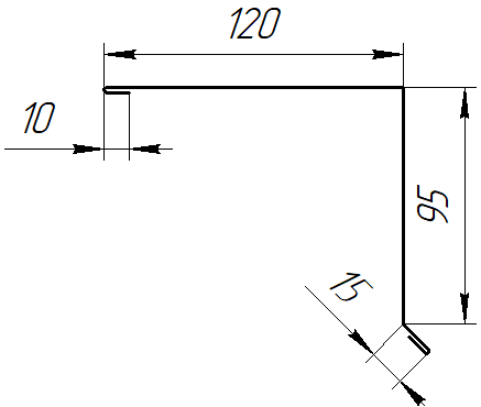 Планка торцевая 120x95x2000 мм, 2004 оранжевый глянцевый