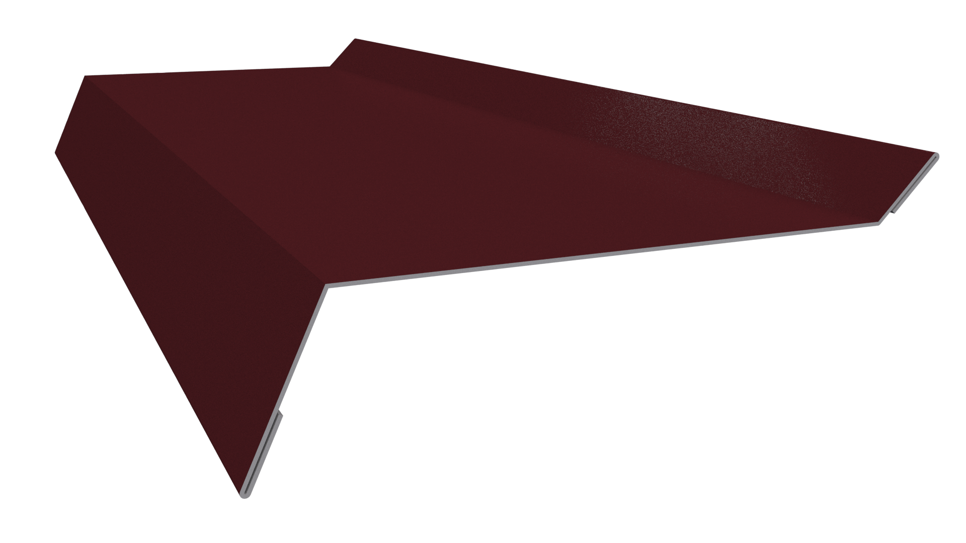 Планка примыкания в штробу 20x60x10 мм, 3005 винно-красный глянцевый