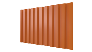 Профнастил С21 1051/1000x0,3 мм, 2011 насыщенный оранжевый глянцевый