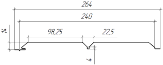 Софит Л-брус перфорированный 264/241х0,45 мм, Дуб Кельтик 3D