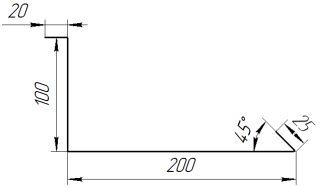 Планка примыкания нижняя 100x200x2000 мм, Картэн