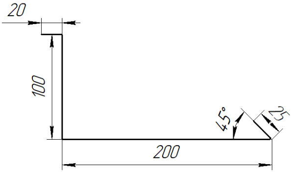 Планка примыкания нижняя 100x200x2000 мм, 3009 оксид красный глянцевый