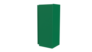 Планка угла наружного сложная Блок-хаус 110x110x2000 мм, 6029 мятно-зеленый глянцевый