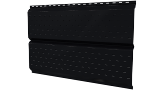 Софит Л-брус перфорированный 264/241x0,45 мм, 9005 черный янтарь глянцевый