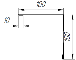 Угол наружный 100x100x2000 мм, Картэн тёмный