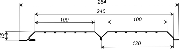 Софит Л-брус перфорированный 264/241x0,5 мм, 9005 черный янтарь матовый