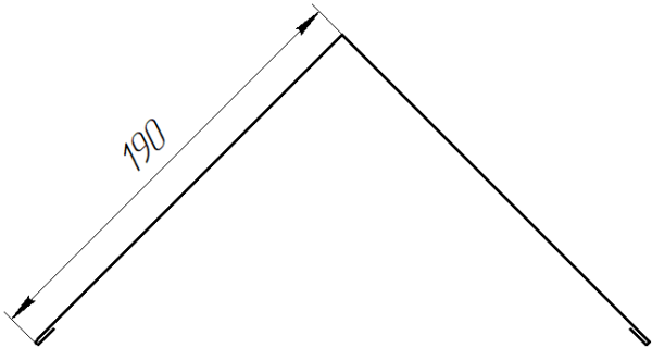 Конёк простой 190x190x2000 мм, Картэн тёмный