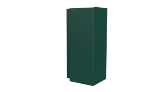 Планка угла наружного сложная Блок-хаус 110x110x2000 мм, 6005 зеленый мох матовый