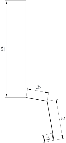 Планка стартовая фальц 135x30x55 мм, Античный дуб 3D