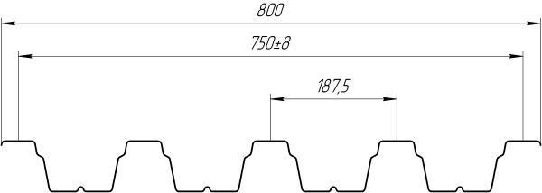 Профнастил Н75 800/750x0,65 мм, 9002 светло-серый глянцевый